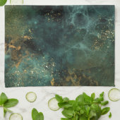 Deep Emerald Elegant Geschirrtuch (Gefaltet)