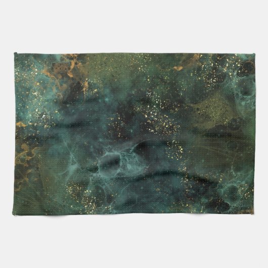 Deep Emerald Elegant Geschirrtuch (Horizontal)