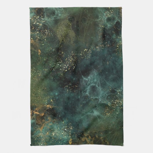 Deep Emerald Elegant Geschirrtuch (Vertikal)