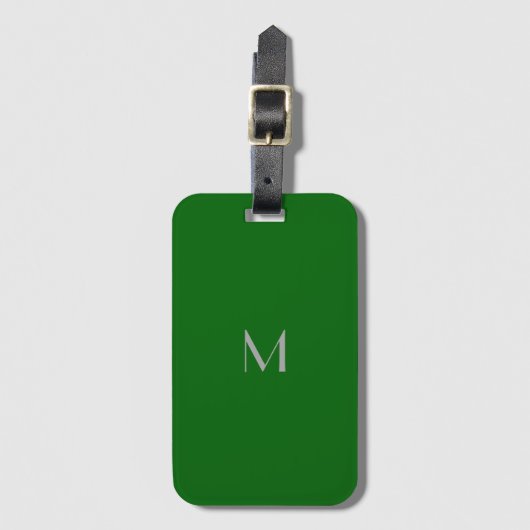 Deep Emerald Green - Monogramm hinzufügen Gepäckanhänger (Vorderseite Vertikal)