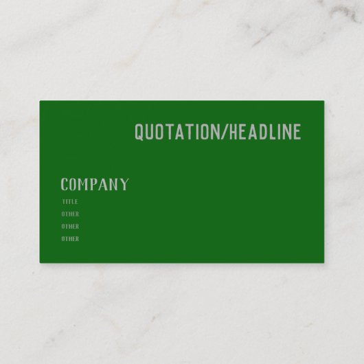 Deep Emerald Green Visitenkarte (Rückseite)