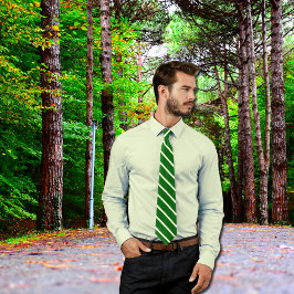  Deep Emerald&Ivory - diagonal stripes  Krawatte