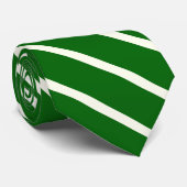Deep Emerald&Ivory - diagonale Streifen Krawatte (Gerollt)