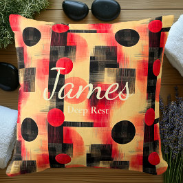 Deep Erholung - Personalisiert rot und schwarz geo Kissen