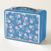 Deep Floral Pattern Metal Lunch Box for Stylish St (Rückseite)