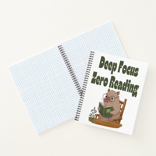 Deep Focus Null Reading Capybara Notebook | Funny Notizblock (Innenseite)