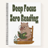 Deep Focus Null Reading Capybara Notebook | Funny Notizblock (Vorderseite)