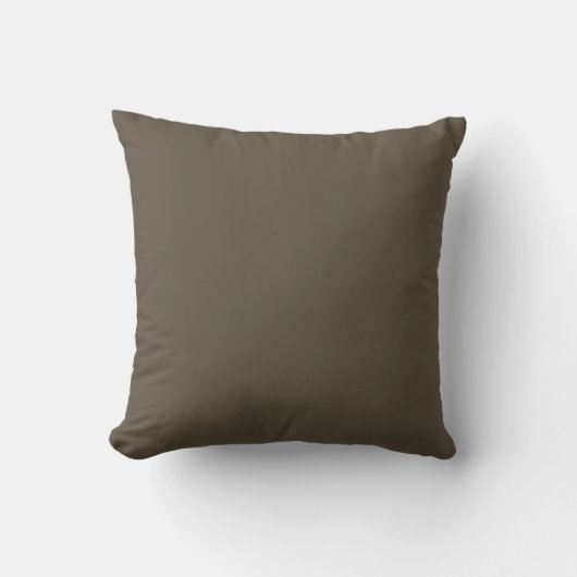 Deep Forest Brown Solid Throw Pillow Kissen (Vorderseite)