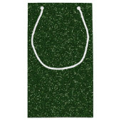 Deep Forest Green Sparkle Glitzer Geschenktasche Kleine Geschenktüte (Rückseite)