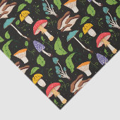 Deep Forest Magic: Colorful Mushrooms on Black Seidenpapier (Ausschnitt)