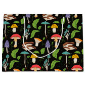 Deep Forest Magic: Colorful Mushrooms Pattern Große Geschenktüte (Vorderseite)