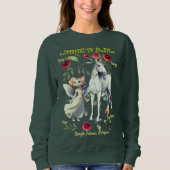 (Deep Forest) Trendy Unicorn Cats Fun Sweatshirt (Vorderseite)