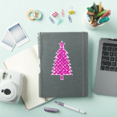 Deep Fuchsia Pink Weihnachtsbaum mit Sternen Aufkleber (iPad Hülle)
