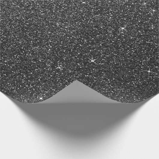 Deep Glam Glitzer Black Gray Funkelnd Elegante Geschenkpapier (Ecke)