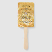 Deep Gold Glitzer Wedding Program Fächer (Rückseite)