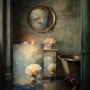 Deep Grace Crème Koralle Türkis Gold Seelandschaft Seidenpapier