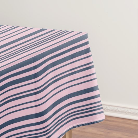 Deep Grau Blau und Rosa Streifen Tischdecke (Beispiel)
