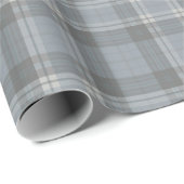 Deep Gray Blue und Soft Gray Kariert Geschenkpapier (Rolleneckpunkt)
