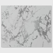 Deep Gray Marble Silver Stine Metallic Shiny Geschenkpapier (Flach)