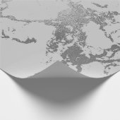 Deep Gray Marble Silver Stine Metallic Shiny Geschenkpapier (Ecke)