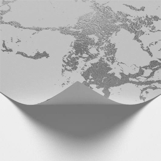 Deep Gray Marble Silver Stine Metallic Shiny Geschenkpapier (Ecke)