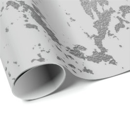 Deep Gray Marble Silver Stine Metallic Shiny Geschenkpapier