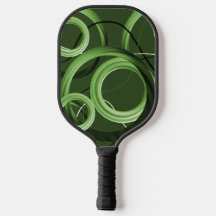Deep Green Abstract Design Pickleball Paddel