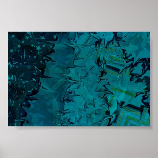 Deep Green Abstrakt Art Poster (Vorne)