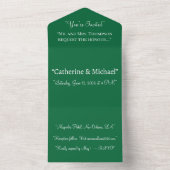 Deep Green All In One Wedding Invitation – Modern Einladung (Innen)