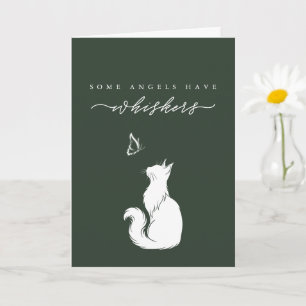 Deep Green Angels Have Whiskers Katze Verlust Mitg Karte