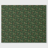 Deep Green Botanical Berries Gift Wrap Geschenkpapier (Flach)