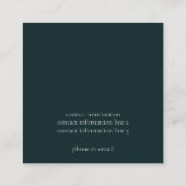 Deep Green Business Card Quadratische Visitenkarte (Rückseite)