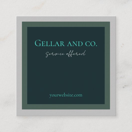 Deep Green Business Card Quadratische Visitenkarte (Vorderseite)