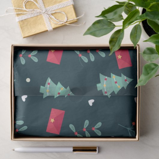 Deep Green Christmas Trees Perfect Gift Seidenpapier (Geschenk)