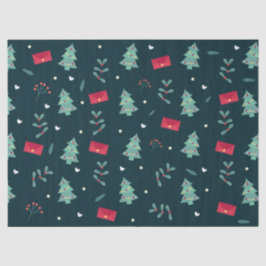 Deep Green Christmas Trees Perfect Gift Seidenpapier