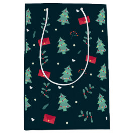 Deep Green Christmas Trees Perfect Mittlere Geschenktüte