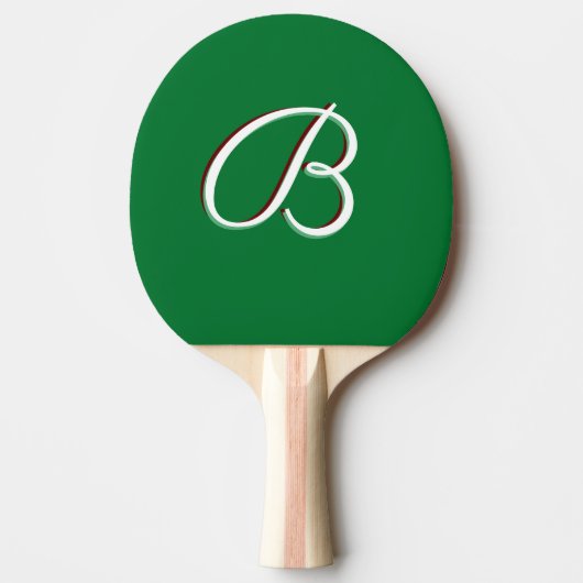 Deep Green Custom Monogram Tischtennis Schläger (Vorderseite)