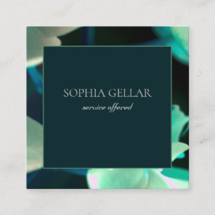 Deep Green Floral Business Card Quadratische Visitenkarte