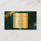 Deep Green Gold Marble Vip Business Card Visitenkarte (Rückseite)