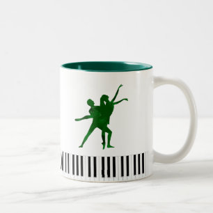 Deep Green I PDD White Ballet Pianist Pers. Zwei-z Zweifarbige Tasse
