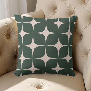 Deep Green Ivory Mitte Jahrhundert Moderne Geometr Kissen