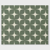 Deep Green Ivory Mitte Jahrhundert Modernes Elegan Geschenkpapier (Flach)