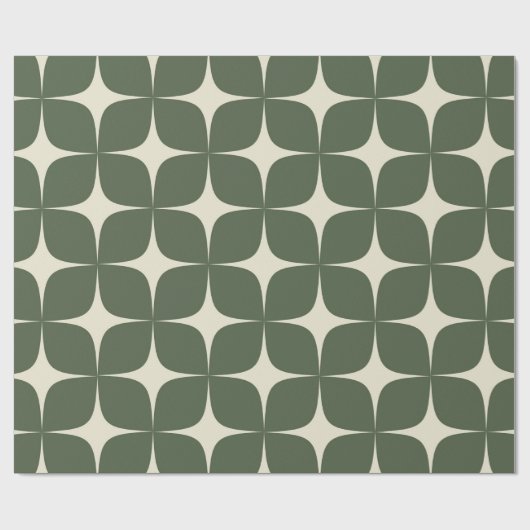 Deep Green Ivory Mitte Jahrhundert Modernes Elegan Geschenkpapier (Flach)