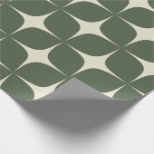 Deep Green Ivory Mitte Jahrhundert Modernes Elegan Geschenkpapier (Ecke)