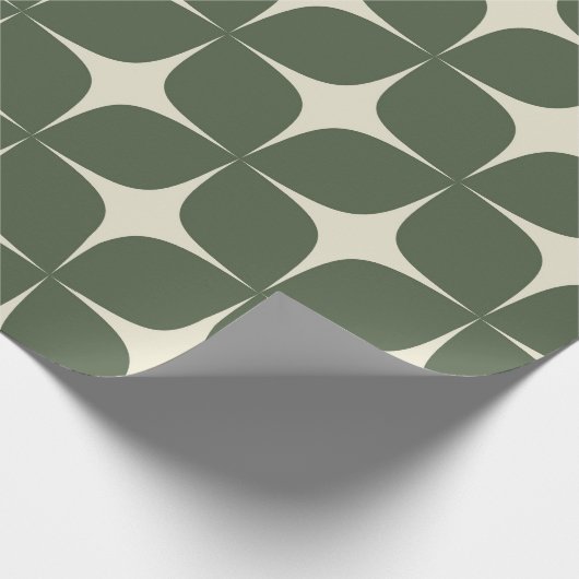 Deep Green Ivory Mitte Jahrhundert Modernes Elegan Geschenkpapier (Ecke)