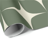 Deep Green Ivory Mitte Jahrhundert Modernes Elegan Geschenkpapier (Rolleneckpunkt)