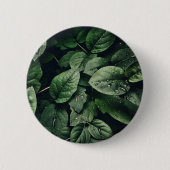 Deep Green Jungle Leaf Foliage Button (Vorderseite)