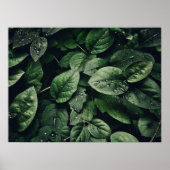 Deep Green Jungle Leaf Foliage Poster (Vorne)