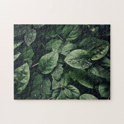 Deep Green Jungle Leaf Foliage Puzzle (Horizontal)