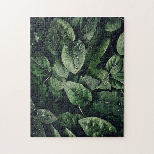 Deep Green Jungle Leaf Foliage Puzzle (Vertikal)